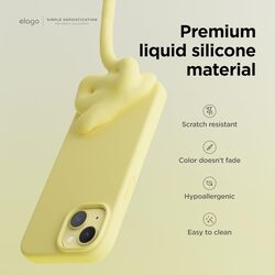 Elago Liquid Silicone for iPhone 15 Case Cover Full Body Protection, Shockproof, Slim, Anti-Scratch Soft Microfiber Lining - Yellow